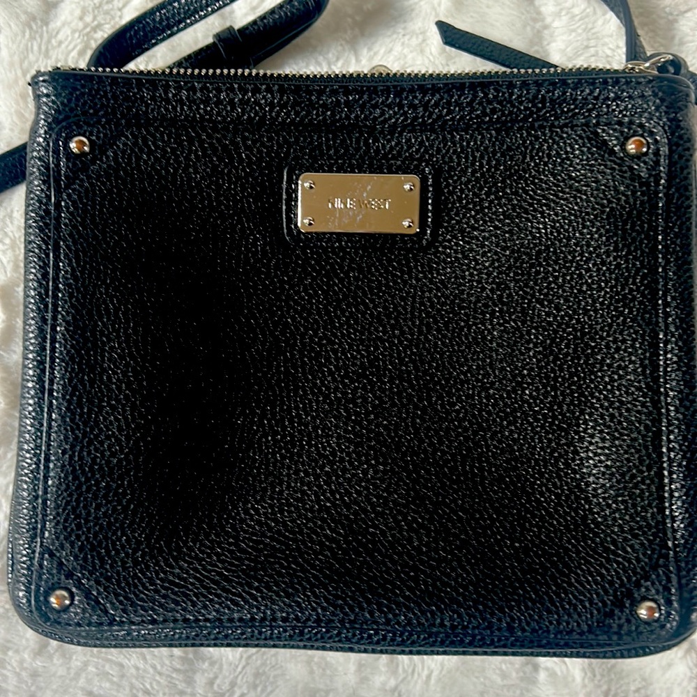 Nine West Crossbody Purse, pebbled vegan, long, adjustable strap